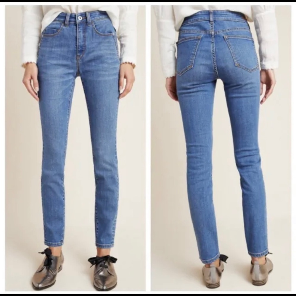 Pilcro and the Letterpress Women's High-Rise Denim Legging Blue Sz 26.